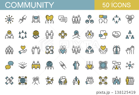 コミュニティに関するラインアイコンセット 138125419