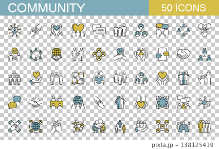 コミュニティに関するラインアイコンセット 138125419