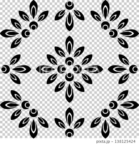 Black square seamless pattern Folklore plant Black square seamless pattern Folklore plant 138125424