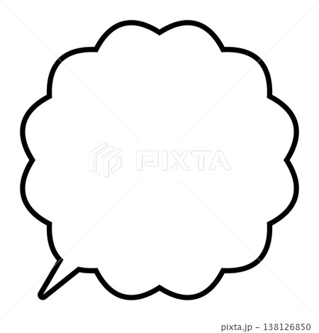 雲型吹き出しの線画 138126850