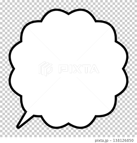 雲型吹き出しの線画 138126850