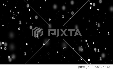 白黒のバイナリコードの降下 138126858