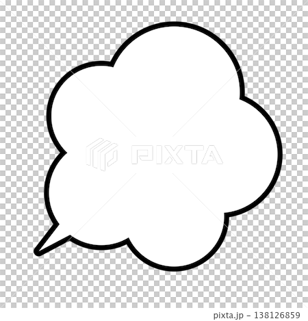吹き出しの線画アイコン素材 138126859