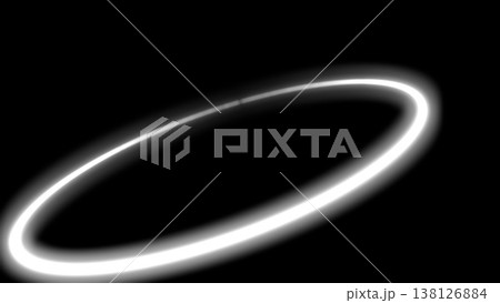 暗闇で輝く白い光の輪 138126884