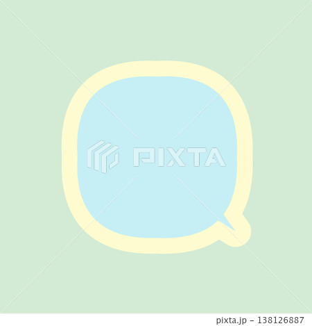 水色の吹き出しと薄緑の背景 138126887
