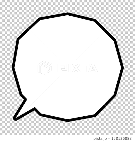 多角形の吹き出しの線画素材 138126888