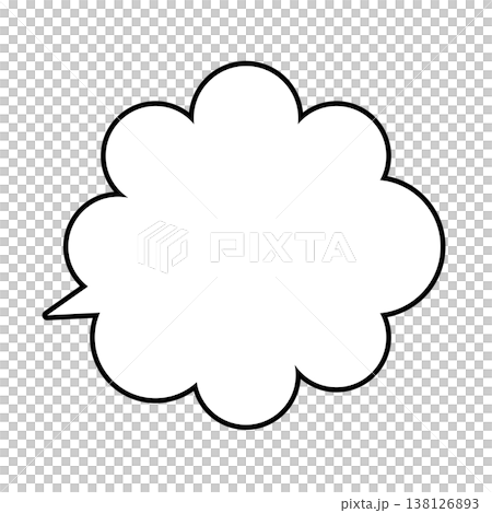 Left-facing cloud-shaped speech bubble icon Left-facing cloud-shaped speech bubble icon 138126893
