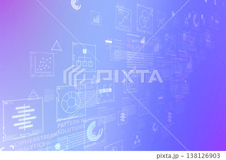 多角的なデータ分析を示すホログラフィック表示 138126903