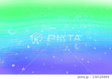 青と緑のグラデーションに浮かぶデータ分析画面 青と緑のグラデーションに浮かぶデータ分析画面 138126904