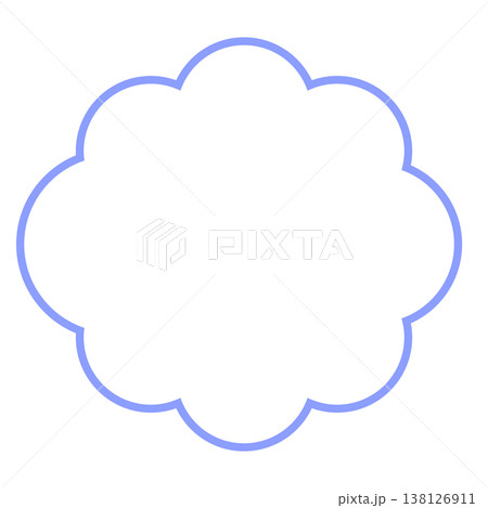 青い線で描かれた雲の吹き出し 138126911
