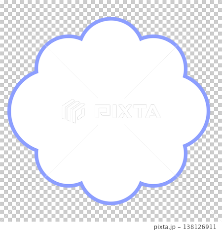 青い線で描かれた雲の吹き出し 138126911