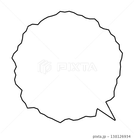 ギザギザの吹き出し線画素材 ギザギザの吹き出し線画素材 138126934