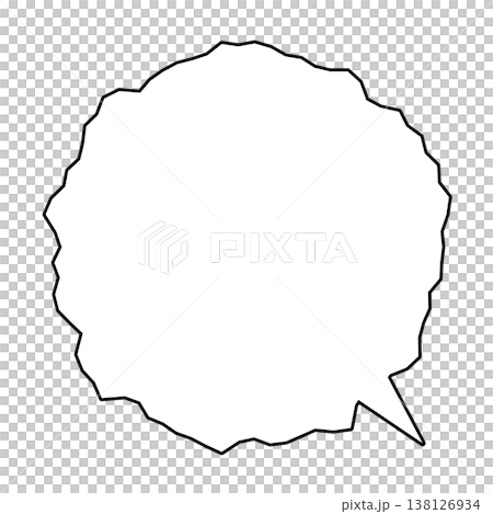 ギザギザの吹き出し線画素材 ギザギザの吹き出し線画素材 138126934