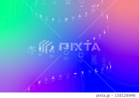 未来的なデータ分析が渦巻く空間 未来的なデータ分析が渦巻く空間 138126946