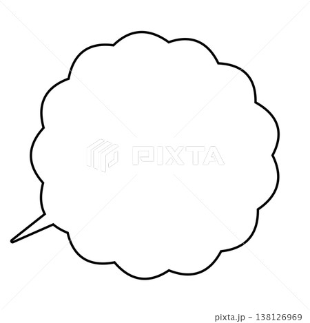 フキダシの線画素材 138126969
