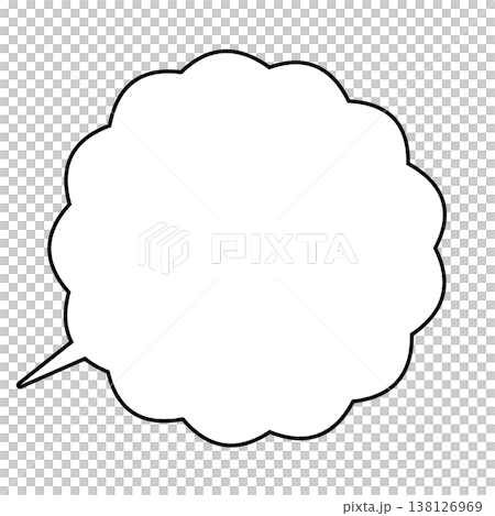 フキダシの線画素材 138126969