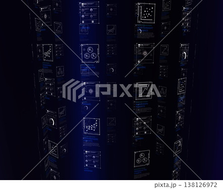 暗闇に浮かぶデータ分析画面 暗闇に浮かぶデータ分析画面 138126972
