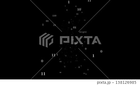 白黒のバイナリコードが奥へ 138126985