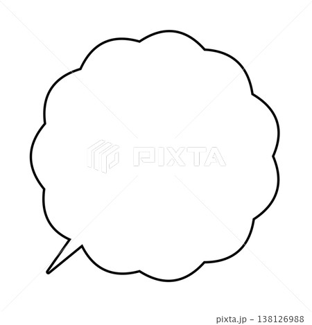 フキダシの線画素材 138126988