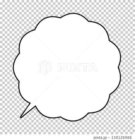 フキダシの線画素材 138126988