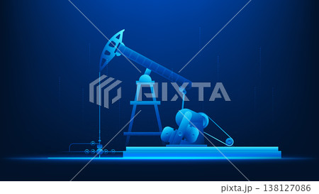 Technology background featuring an oil drilling rig, representing energy production, fuel extraction, industrial power, natural resources, and modern energy technology in the global energy sector. Technology background featuring an oil drilling rig, representing energy production, fuel extraction, industrial power, natural resources, and modern energy technology in the global energy sector. 138127086