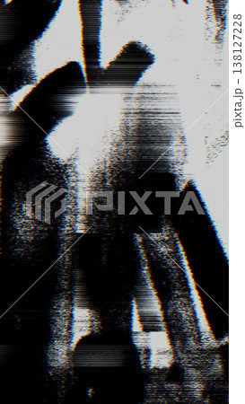 Glitch Texture with Scanline Distortion and Monochrome Noise 138127228