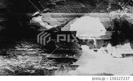 Black and White Glitch Texture with Scanlines and Pixel Sorting Distortion 138127237