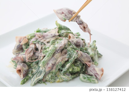 ホタルイカと菜の花のカラシマヨネーズ和え 138127412