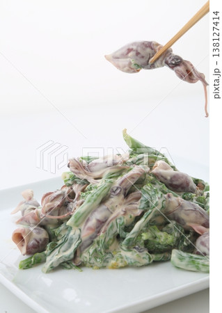 ホタルイカと菜の花のカラシマヨネーズ和え 138127414