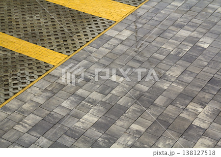 Grey tiles background. Classic tile wall texture for interior. Seamless texture. Pattern background. 138127518