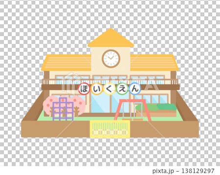 幼兒園建築,櫻花,插圖 幼兒園建築,櫻花,插圖 138129297