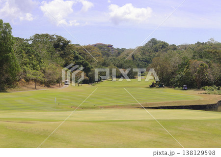 golf flag on the green golf course 138129598
