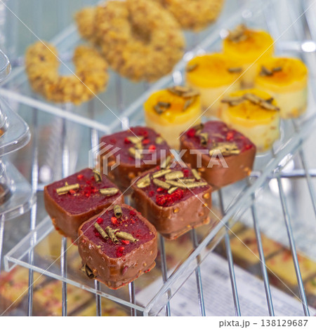 Chocolate Squares Gold Shavings 138129687