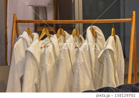 Terry Bathrobe Wooden Stand 138129702