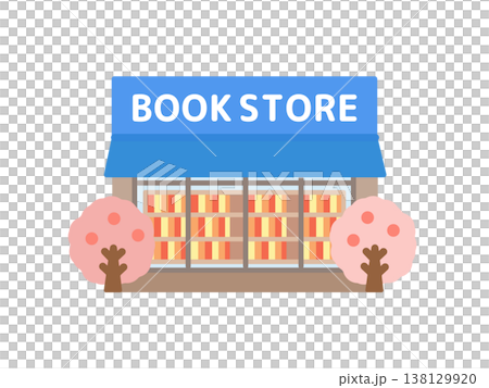 書店、建築、櫻花、插圖 書店、建築、櫻花、插圖 138129920