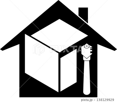 House, glass, glass cutter, glazier, logo, icon 138129929