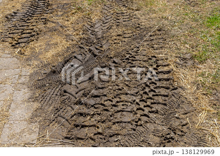 Mud Tire Tracks 138129969
