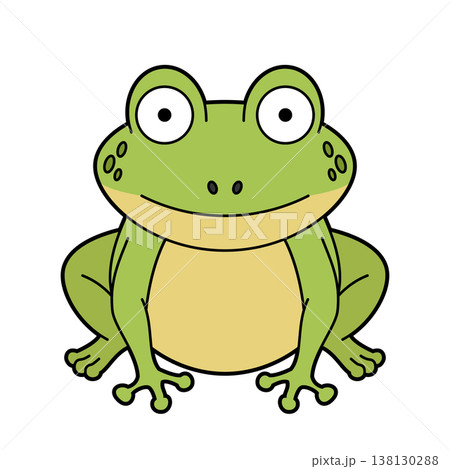 Cute cartoon vector illustration of a frog isolated on white background Cute cartoon vector illustration of a frog isolated on white background 138130288