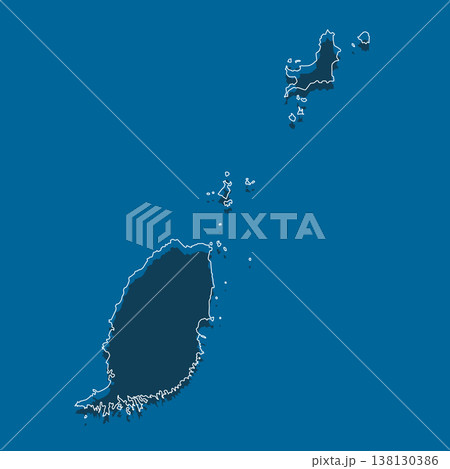 Vector outline map of Grenada, line border country 138130386