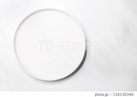 Empty plate on white background, food mockup with natural light Empty plate on white background, food mockup with natural light 138130398