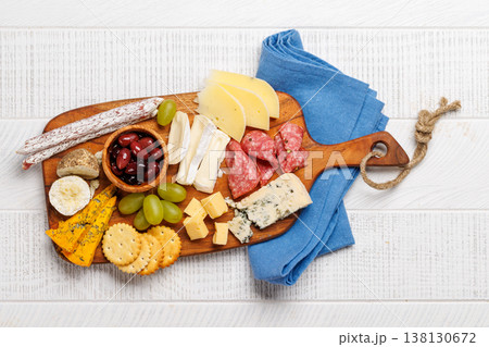 Antipasto platter with cheese and meats Antipasto platter with cheese and meats 138130672