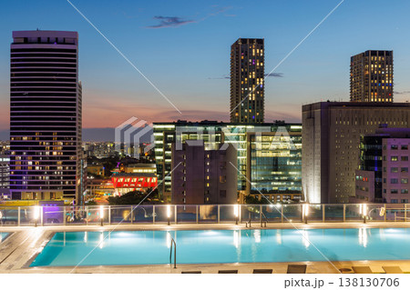 Rooftop pool in Miami at sunset 138130706