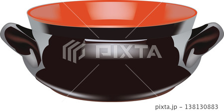 Modern black and red saucepan illustration Modern black and red saucepan illustration 138130883