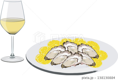 plate of oysters plate of oysters with lemon and white wine plate of oysters plate of oysters with lemon and white wine 138130884