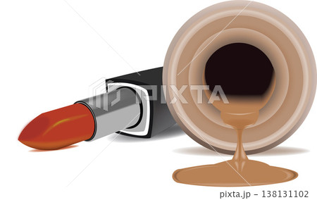 Spilled makeup foundation with lipstick Spilled makeup foundation with lipstick 138131102