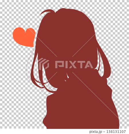 Woman in a hoodie, love, silhouette 138131107