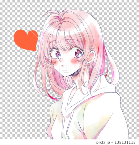 Woman wearing a hoodie, love 138131115