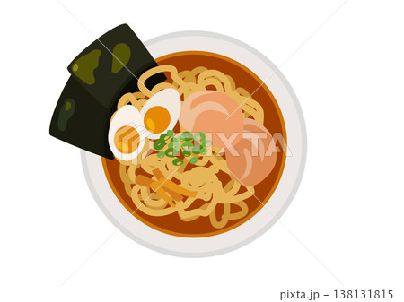 上から見た美味しそうなラーメン 上から見た美味しそうなラーメン 138131815
