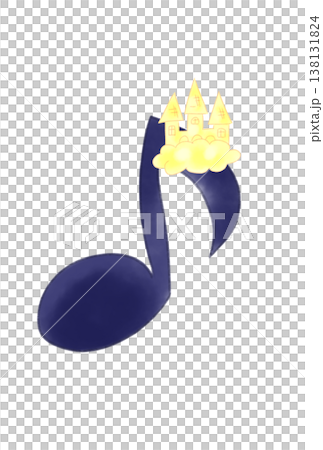 Musical note with a castle Musical note with a castle 138131824