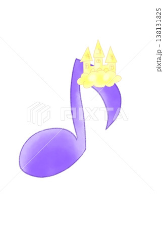 お城の付いた音符 138131825